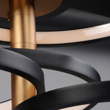 Hoopla Semi Flush Mount 4 Lights Black Gold By ET2 - Detailed View4