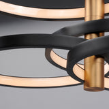 Hoopla Semi Flush Mount 4 Lights Black Gold By ET2 - Detailed View