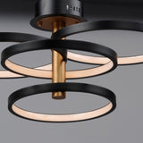 Hoopla Semi Flush Mount 4 Lights Black Gold By ET2 - Front View1