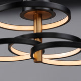 Hoopla Semi Flush Mount 4 Lights Black Gold By ET2 - Front View2