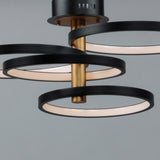 Hoopla Semi Flush Mount 4 Lights Black Gold By ET2 - Front View