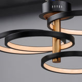 Hoopla Semi Flush Mount 4 Lights Black Gold By ET2 - Side View