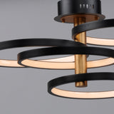 Hoopla Semi Flush Mount 4 Lights Black Gold By ET2 - With Light