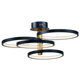 Hoopla Semi Flush Mount 4 Lights Black Gold By ET2