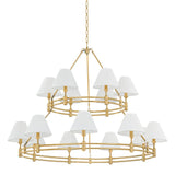 Howard Chandelier - 15 Light - Aged Brass by Hudson Valley