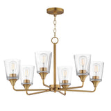 Hudson Chandelier Natural Aged Brass by Maxim Lighting