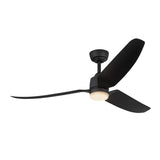 Hugo Fan Matte Black With Light By Kuzco Side View