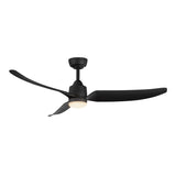 Hugo Fan Matte Black With Light By Kuzco