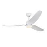 Hugo Fan White With Light By Kuzco Side View