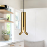 Husk Pendant Metallic Brass By Kuzco - Lifestyle View