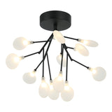 Hydrangea Bloom Ceiling Mount Matte Black