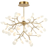 Hydrangea Bloom Chandelier Large Gold By Matteo - With Light