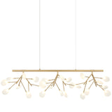 Hydrangea Bloom Linear Suspension Gold By Matteo - Detailed View
