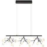 Hydrangea Bloom Linear Suspension Matte Black By Matteo