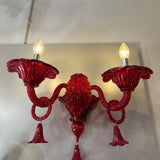 Red Murano Wall Sconce by Sylcom | FLOOR MODEL
