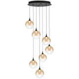 Iissa 7 Light Suspension Black Amber By Eurofase