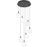 Iissa 7 Light Suspension Black Clear By Eurofase - Front View1