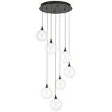 Iissa 7 Light Suspension Black Clear By Eurofase - Front View