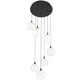 Iissa 7 Light Suspension Black Clear By Eurofase - With Light