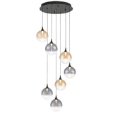 Iissa 7 Light Suspension Black Mixed By Eurofase - Front View
