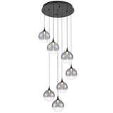 Iissa 7 Light Suspension Black Smoked By Eurofase - Front View1