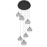 Iissa 7 Light Suspension Black Smoked By Eurofase - With Light