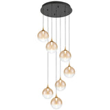 Iissa 7 Light Suspension Gold Amber By Eurofase - Front View