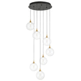 Iissa 7 Light Suspension Gold Clear By Eurofase - Front View
