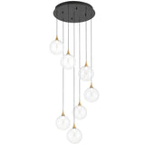 Iissa 7 Light Suspension Gold Clear By Eurofase - With Light
