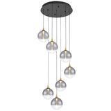 Iissa 7 Light Suspension Gold Smoked By Eurofase - Front View1