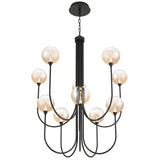Iissa Chandelier 10 Lights Black Amber By Eurofase - Front View1