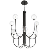 Iissa Chandelier 10 Lights Black Clear By Eurofase - Front View1