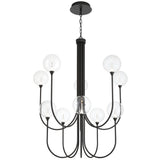 Iissa Chandelier 10 Lights Black Clear By Eurofase - Front View