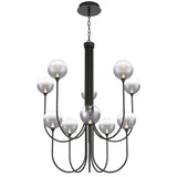Iissa Chandelier 10 Lights Black Smoked By Eurofase - Front View
