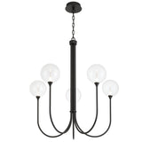 Iissa Chandelier 5 Lights Black Clear By Eurofase - Front View1