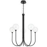 Iissa Chandelier 5 Lights Black Clear By Eurofase - Front View