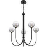 Iissa Chandelier 5 Lights Black Smoked By Eurofase - Front View1