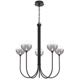 Iissa Chandelier 5 Lights Black Smoked By Eurofase - Front View