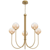 Iissa Chandelier 5 Lights Gold Amber By Eurofase - Front View1