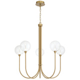 Iissa Chandelier 5 Lights Gold Clear By Eurofase - Front View