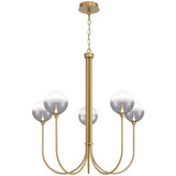 Iissa Chandelier 5 Lights Gold Smoked By Eurofase - Front View