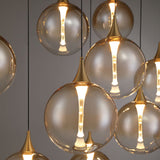 Iissa Linear Chandelier 10 Lights Gold Globe Amber Glass By Eurofase Lifestyle View1