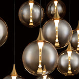 Iissa Linear Chandelier 10 Lights Gold Globe Amber Glass By Eurofase Lifestyle View2