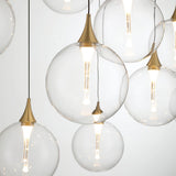 Iissa Linear Chandelier 10 Lights Gold Globe Clear Glass By Eurofase Lifestyle View
