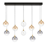 Iissa Linear Chandelier 10 Lights Gold Globe Mixed Glass By Eurofase