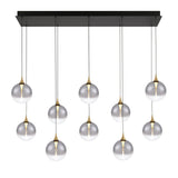 Iissa Linear Chandelier 10 Lights Gold Globe Smoked Glass By Eurofase1