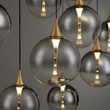 Iissa Linear Chandelier 10 Lights Gold Globe Smoked Glass By Eurofase Lifestyle View1