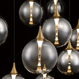 Iissa Linear Chandelier 10 Lights Gold Globe Smoked Glass By Eurofase Lifestyle View2