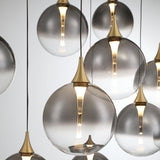 Iissa Linear Chandelier 10 Lights Gold Globe Smoked Glass By Eurofase Lifestyle View
