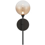 Iissa Single Light Wall Sconce Black Amber Glass By Eurofase